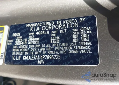 2023 Kia Soul Lx/S from USA, damaged, VIN KNDJ23AU4P7896225